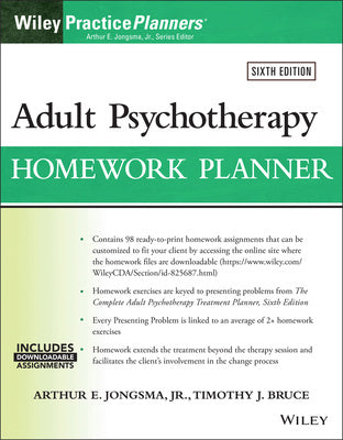 Adult Psychotherapy Homework Planner Supply