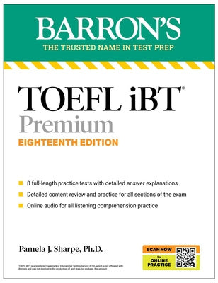 TOEFL IBT Premium with 8 Online Practice Tests + Online Audio, Eighteenth Edition For Discount